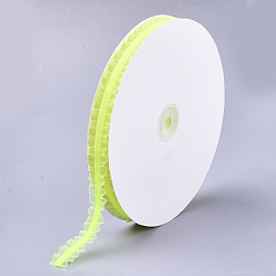Green Yellow Velvet Organza Ribbon, Green Yellow, 3/4 inch(18mm), about 20yards/roll(18.29m/roll)
