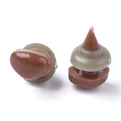Coconut Brown Craft Plastic Doll Noses, Safety Noses, Coconut Brown, 12x15mm, Pin: 5~6mm