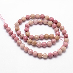 Rhodonite Natural Rhodonite Beads Strands, Faceted, Round, 10mm, Hole: 1mm, about 37pcs/strand, 14.9 inch~15.1 inch