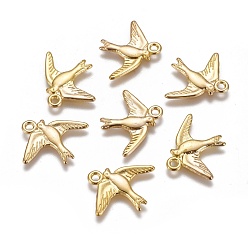 Golden Alloy Pendants, Bird, Cadmium Free & Nickel Free & Lead Free, Golden, 17.5x22.5x1.5mm, Hole: 2mm