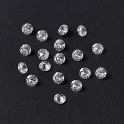 Clear Cubic Zirconia Cabochons, Grade A, Faceted, Diamond, Clear, 5x3mm