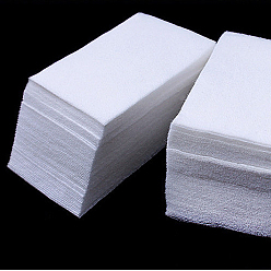 Blanc Lingettes en coton à ongles écologiques et jetables, tampons de coton dissolvant pour vernis à ongles, résidu propre de surface de l'ongle propre, blanc, 18x13x3 cm, coton: 6x4.3 cm, 600 pcs / sac