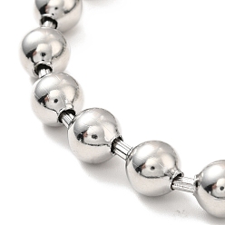 Stainless Steel Color 304 Stainless Steel Ball Chain Necklace & Bracelet Set, Jewelry Set with Ball Chain Connecter Clasp for Women, Stainless Steel Color, 8-7/8 inch(22.4~52.3cm), Beads: 8mm