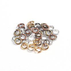 Mixed Color Brass Jump Rings, Open Jump Rings, Mixed Color, 18 Gauge, 5x1mm, Inner Diameter: 3mm, 500g