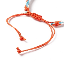 Красный 3шт 3 набор пластиковых плетеных браслетов из бисера, регулируемые браслеты из вощеного полиэфирного шнура для женщин, красные, внутренний диаметр: 2~4-1/4 дюйм (5.1~10.7 см), 1 шт / стиль
