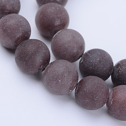 Purple Aventurine Natural Purple Aventurine Beads Strands, Round, Frosted, 10~10.5mm, Hole: 1.2mm, about 37~40pcs/strand, 14.9~15.1 inch(38~38.5cm)