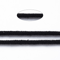 Black Cotton String Threads, Macrame Cord, Decorative String Threads, for DIY Crafts, Gift Wrapping and Jewelry Making, Black, 3mm, about 54.68 yards(50m)/roll