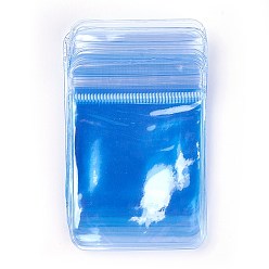 Light Blue Rectangle PVC Zip Lock Bags, Resealable Packaging Bags, Self Seal Bag, Light Blue, 6x4cm, Unilateral Thickness: 4.5 Mil(0.115mm)