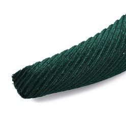 Sea Green Velvet Hair Bands, with Sponge inside, Grosgrain Pattern, Sea Green, 15~40mm, Inner Diameter: 140x115mm