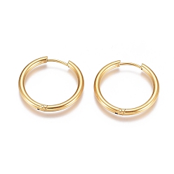 Золотой Ионное покрытие (ip) 304 серьги-кольца из нержавеющей стали, с 316 хирургическим стержнем из нержавеющей стали, кольцо, золотые, 25x2.5 мм, 10 датчик, штифты : 0.9 мм