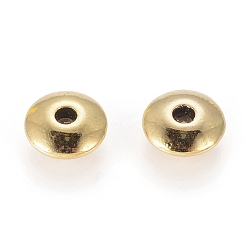 Antique Golden Tibetan Style Spacer Beads, Lead Free & Cadmium Free, Flat Round, Antique Golden, 6x2mm, Hole: 1.5mm