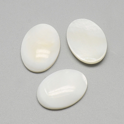 Seashell Color Freshwater Shell Cabochons, Oval, Seashell Color, 25x18x4~5mm