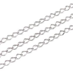 Stainless Steel Color 304 Stainless Steel Curb Chains, Soldered, Stainlesss Steel Color, 3x2x0.3mm