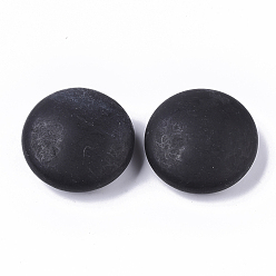 Amethyst Natural Black Stone Beads, No Hole/Undrilled, Flat Round, 45x18mm