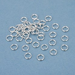 Серебро 304 из нержавеющей стали разрезные кольца, кольца с двойной петлей, серебряные, 5x1 мм, внутренний диаметр: 3.8 мм, одиночный провод: 0.5 мм