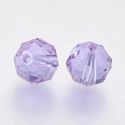 Lilas Imitations de perles de cristal autrichien, grade de aaa, facette, ronde, lilas, 8mm, Trou: 0.9~1mm