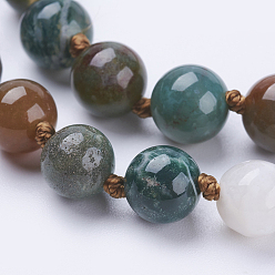 Agate Indienne Indien colliers de perles naturelles agate, ronde, 36 pouce (91.44 cm)