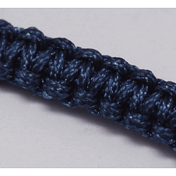 Прусский Синий Плетеные шнур нейлона для поделок браслет решений, берлинская лазурь, 145~155x5x2 мм, отверстие : 2~4 мм