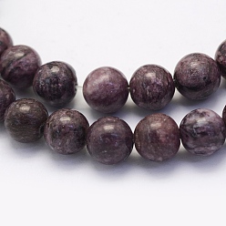 Purple Natural Crazy Agate Beads Strands, Round, Dyed & Heated, Purple, 8~8.5mm, Hole: 1mm, about 47pcs/strand, 14.9 inch(38cm)