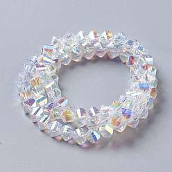 Clear AB Glass Imitation Austrian Crystal Beads, Faceted Twist, Clear AB, 8x6mm, Hole: 1.4mm