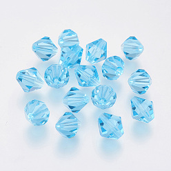 Deep Sky Blue Imitation Austrian Crystal Beads, Grade AAA, Faceted, Bicone, Deep Sky Blue, 8x8mm, Hole: 0.9~1mm