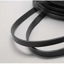 Black Cowhide Leather Cord, Leather Jewelry Cord, Black, 10x2.5mm