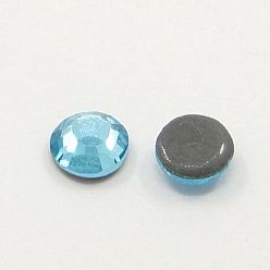 Aquamarine Glass Hotfix Rhinestone, Grade AA, Flat Back & Faceted, Half Round, Aquamarine, SS20, 4.6~4.8mm, about 1440pcs/bag