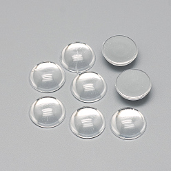 Clear Transparent Acrylic Cabochons, Half Round/Dome, Back Plated, Clear, 8x3.5~4mm