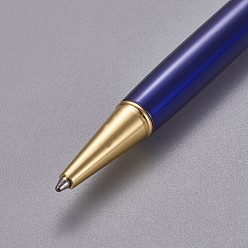 Темно-Синий Креативные шариковые ручки с пустой трубкой, со стержнем с черными чернилами внутри, для diy блестящая эпоксидная смола шариковая ручка с кристаллами гербариевая ручка для изготовления, золотые, темно-синий, 140x10 мм