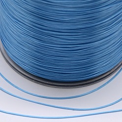 Sky Blue Flat Elastic Crystal String, Elastic Beading Thread, for Stretch Bracelet Making, Sky Blue, 0.6mm, about 328.08 yards(300m)/roll
