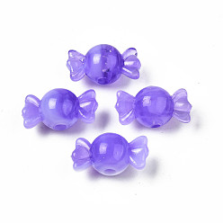 Medium Purple Acrylic Beads, Imitation Gemstone, Candy, Medium Purple, 9.5x18x10mm, Hole: 2.5mm, about 830pcs/500g