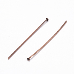 Red Copper Jewelry Findings, Brass Flat Head Pins, Cadmium Free & Nickel Free & Lead Free, Red Copper, 0.7x40mm, about 8220pcs/1000g