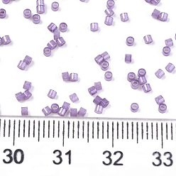 Lilac 11/0 Grade A Baking Paint Glass Seed Beads, Cylinder, Uniform Seed Bead Size, Opaque Colours Luster, Lilac, about 1.5x1mm, Hole: 0.5mm, about 20000pcs/bag