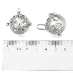 Platine Pendentifs ronds en laiton, pour faire des colliers à pendentif carillon, sans plomb & sans nickel & sans cadmium , platine, 21mm, trou: 3.5x8 mm, diamètre intérieur: 18 mm