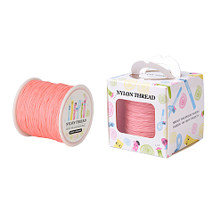 Light Coral Nylon Thread, Light Coral, 0.8mm, about 98.43yards/roll(90m/roll)
