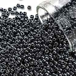 (81) Metallic Hematite Toho perles de rocaille rondes, perles de rocaille japonais, (81) hématite métallique, 11/0, 2.2mm, Trou: 0.8mm, à propos 1110pcs / bouteille, 10 g / bouteille