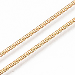 Light Gold French Bullion Round Copper Craft Wire, Spiral Round Copper Craft Wire, for Embroidery Beading and Clothes Decoration, Light Gold, 200x1.6mm