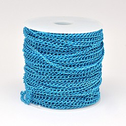 Озёрно--синий Гальванических железных обуздать цепи, несварные, с катушкой, без свинца и без никеля , Плут синий, 5x3x1 мм, около 164.04 футов (50 м) / рулон