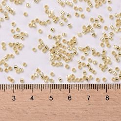 Goldenrod Cylinder Seed Beads, Silver Lined, Round Hole, Uniform Size, Goldenrod, 2x1.5mm, Hole: 0.8mm, about 40000pcs/bag, about 450g/bag