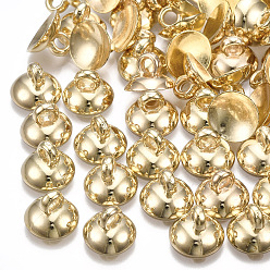 Light Gold CCB Plastic Bead Cap Pendant Bails, for Globe Glass Bubble Cover Pendant Making, Light Gold, 9x6.5mm, Hole: 2mm