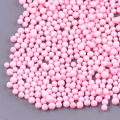 Rose Nacré Petites boules de mousse artisanales, ronde, pour la fabrication d'artisanat de vacances de mariage bricolage, perle rose, 2.5~3.5mm