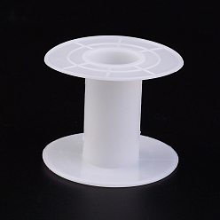 White Plastic Spools, Wheel, White, 55x46mm, Hole: 21mm, Bobbin: 24mm