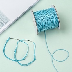 Light Sky Blue Korean Waxed Polyester Cord, Light Sky Blue, 1mm, about 85yards/roll
