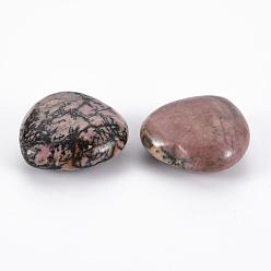Rhodonite Natural Rhodonite Heart Love Stone, Pocket Palm Stone for Reiki Balancing, 30x30.5x12.5mm