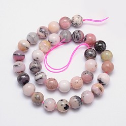 Pink Opal Round Natural Pink Opal Bead Strands, 12mm, Hole: 1mm, about 34pcs/strand, 15.5 inch