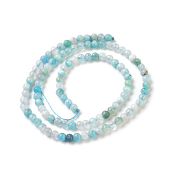 Cyan Natural Gemstone Hemimorphite Round Beads Strands, Dyed, Cyan, 4mm, Hole: 1mm, about 100pcs/strand, 15.74 inch