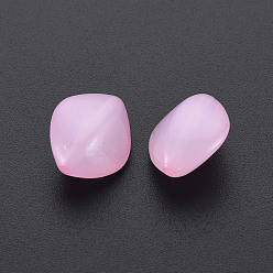 Pearl Pink Imitation Jelly Acrylic Beads, Rhombus, Pearl Pink, 17x14.5x9.5mm, Hole: 1.6mm, about 500pcs/500g