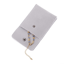 Light Grey Velvet Jewelry Bags, Rectangle, Light Grey, 9.7x8.3x1.1cm