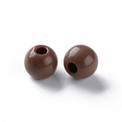 Camel Opaque Acrylic Beads, Round, Camel, 6x5mm, Hole: 1.8mm, about 4400pcs/500g