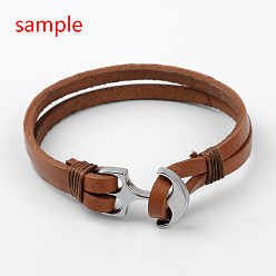 Red Copper Tibetan Style Alloy Hook Clasps, For Leather Cord Bracelets Making, Anchor, Cadmium Free & Nickel Free & Lead Free, Red Copper, 23x16x4mm, Hole: 5x4mm, about 380pcs/1000g